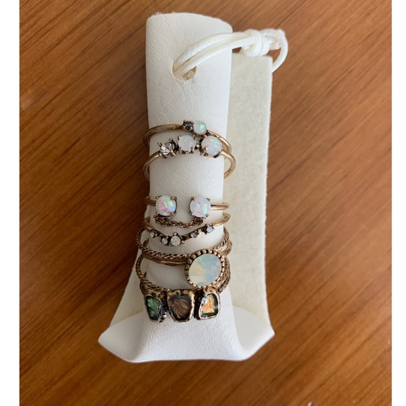 Free People Jewelry - Free People Rose Gold & Opal set of rings
